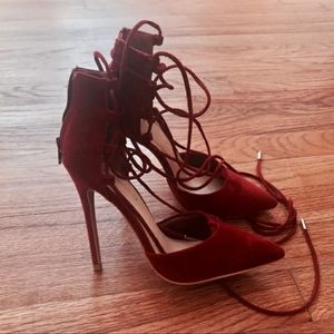 Shoe Republic LA Suede Lace Up Chunky Heeled Ankle Boots main image 1